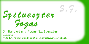 szilveszter fogas business card